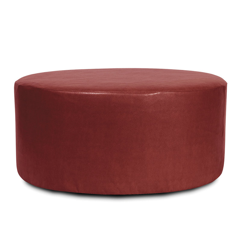 Florio Faux Leather Ottoman, Red