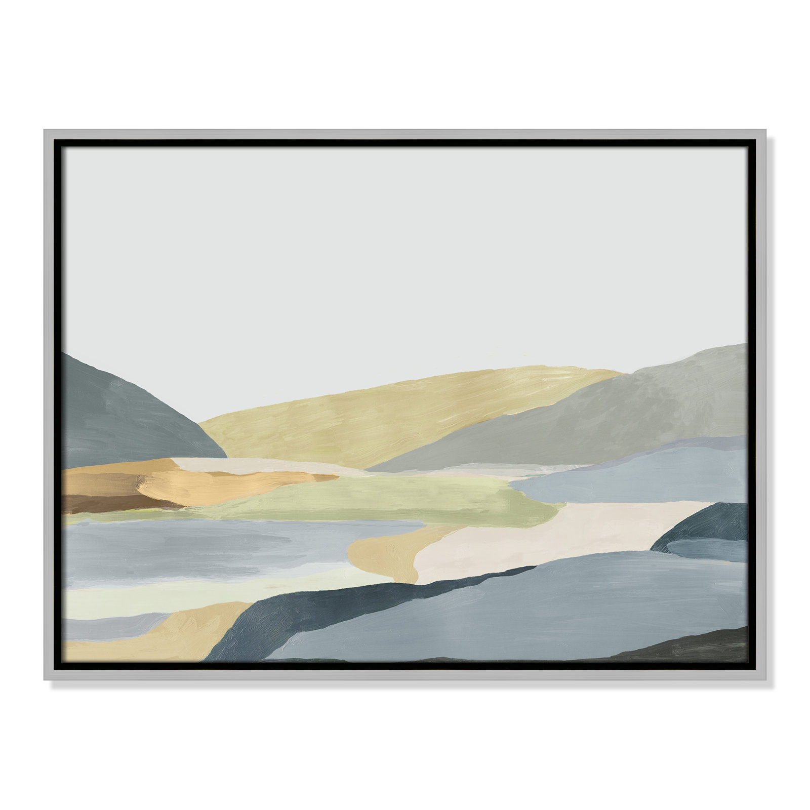 Blair "Warm Hills II" Painting, 19.5" H x 25.5" W x 2" D, Silver Canvas