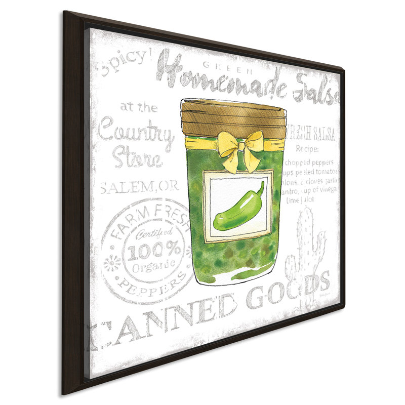 « canning cuisine iii », reproduction de peinture à l’aquarelle, H 31,5 po x l 31,5 po x P 2 po, Cadre flottant espresso