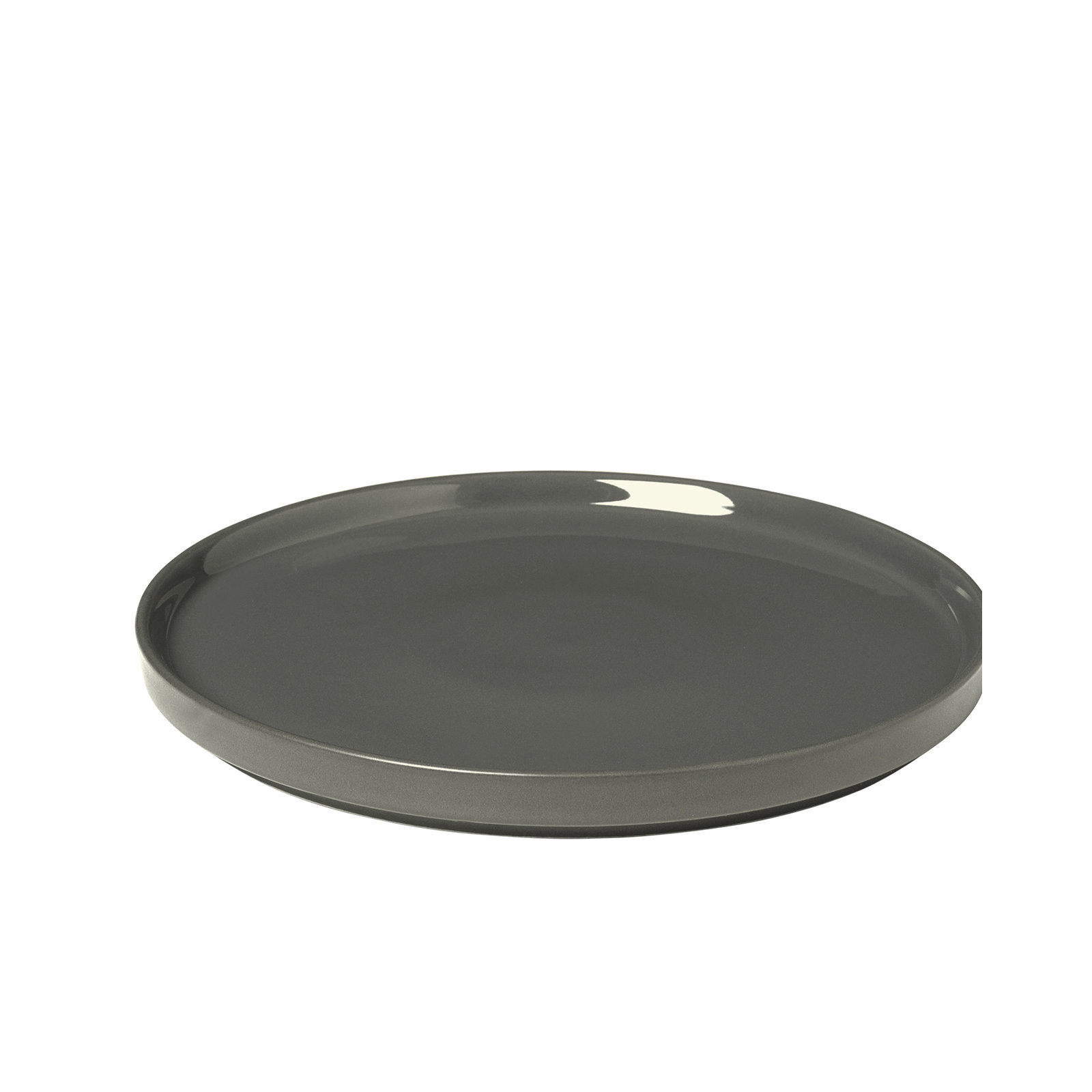 PILAR Stoneware 8" Dessert Plate, Pewter