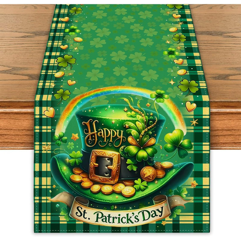 Chemin de table Shamrock, St. Patrick’S Day, Irlande, décoration pour la maison et la fête