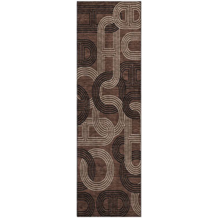 Premium Machine Washable Prisco Chocolate Rug