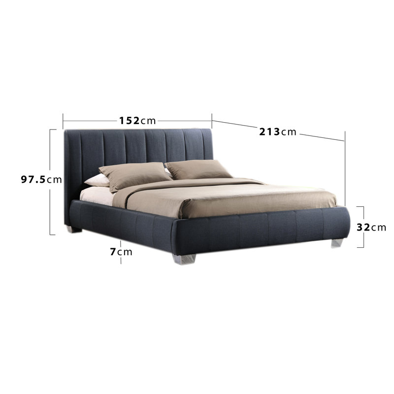 Cantos Upholstered Bed, Double (4'6), Sand