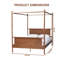 Lit à baldaquin en bois Nylah Bobbin, Queen