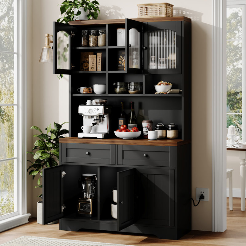 Armoire garde-manger 71 po Tall Farmhouse, Black