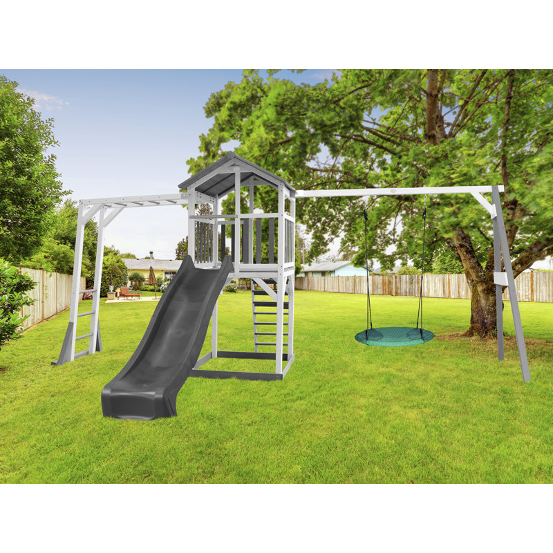 AXI Hemlock Swing Set with 1 Swing(s) , 1 Slide(s), Grey