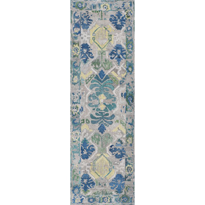 Sorrento Hand Tufted PET Indoor/Outdoor Rug in Natural/Blue/Yellow