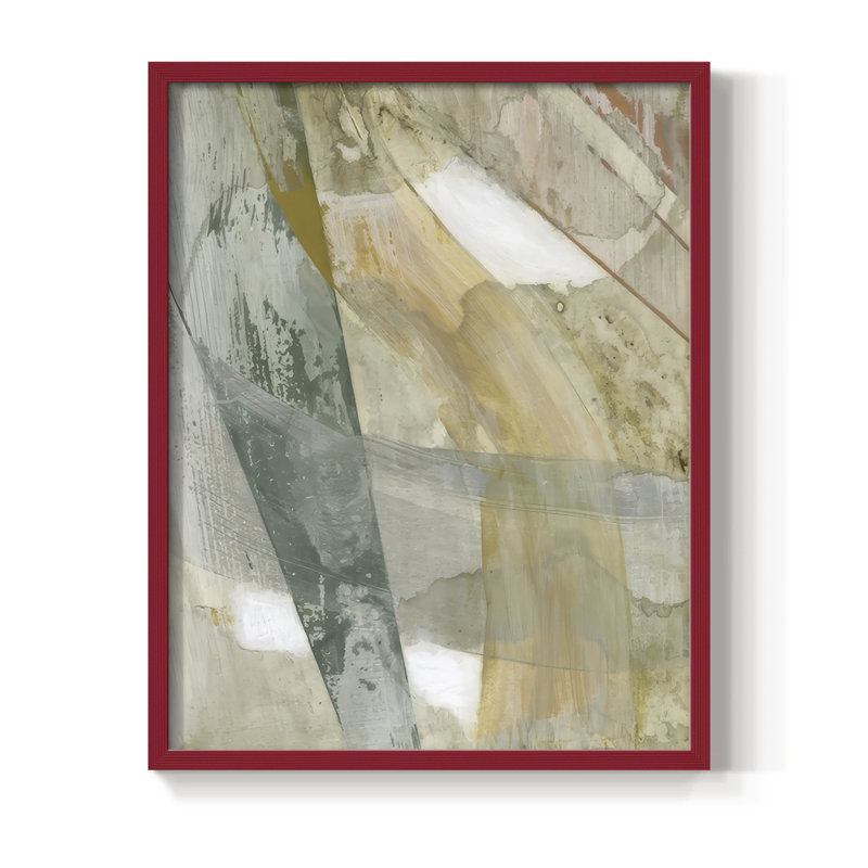 Bamboo Rain I, reproduction encadrée - bois massif, H 11 po x l 9 po, Rouge