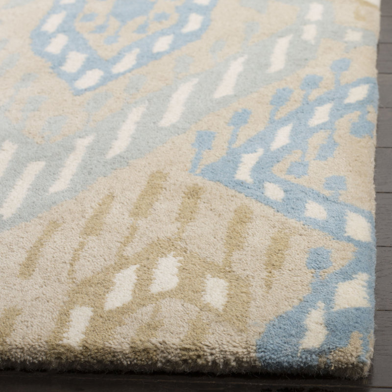 Kouerga Hand Tufted Wool Geometric Rug, Runner 2'3" x 9'