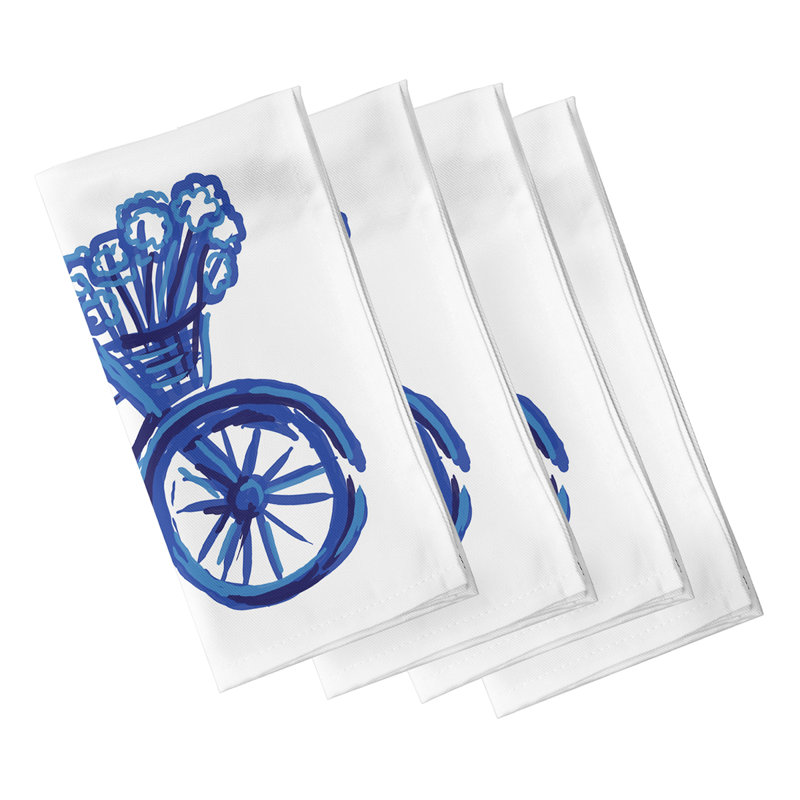 Isidoro La Bicicleta Napkins, White