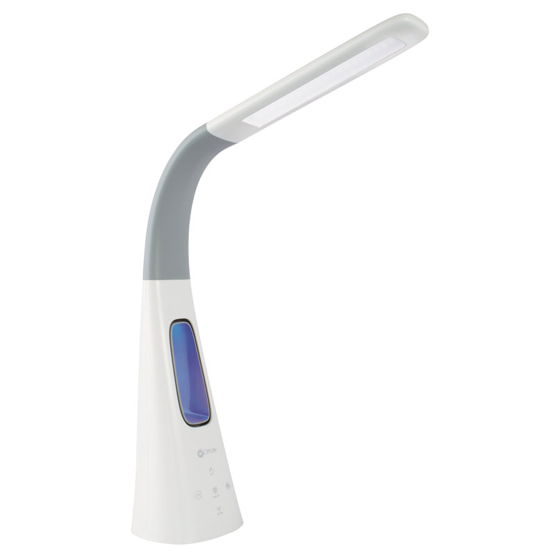 OttLite Cool Breeze LED Fan Lamp with 3 Speed Bladeless Fan and 5 Brightness Settings, White