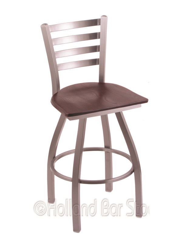 Tabouret de bar pivotant de 30" Evers, Chêne cerisier foncé, Noir froissé, Très haut (assise de 36 po de hauteur)