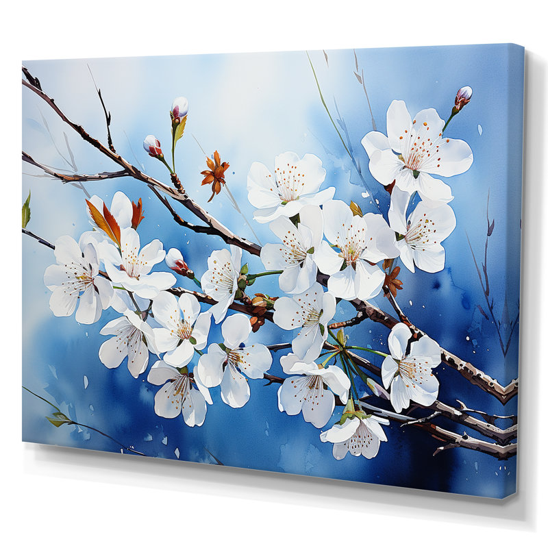 «Cherry Blossoms I» sur toile, H 30 po x l 40 po x P 1,5 po, Toile tendue