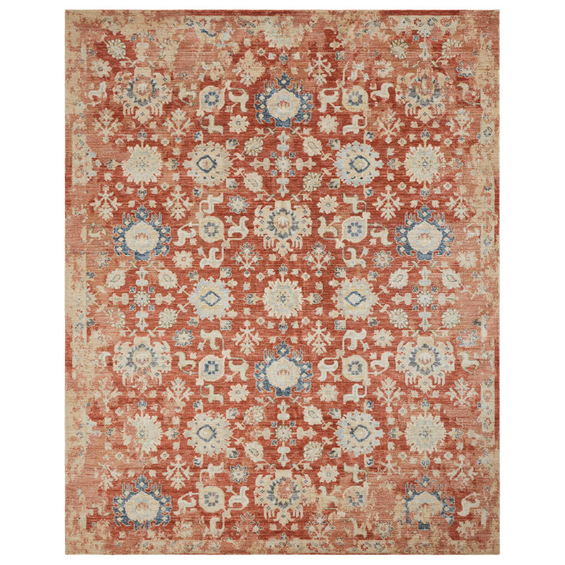 Rosemont Wool Oriental Area Rug in Red, Rectangle 2' x 3'