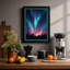 Aurora Over Silent Forest Scandinavian - Framed Print-1280516187-1280516189