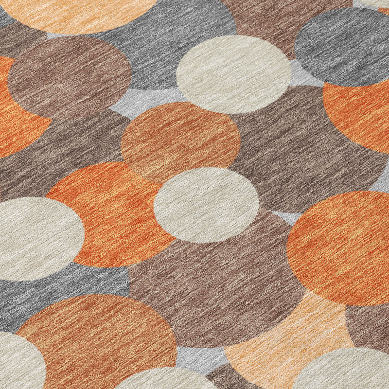 Tapis intérieur / extérieur lavable à la machine Chantille ACN2450, Orange, 8 pi x 10 pi
