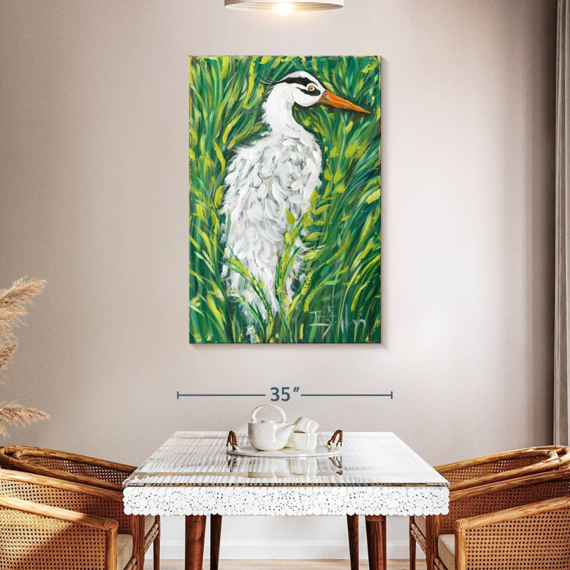 Brampt Fluffy White Egret, 48" H x 32" W