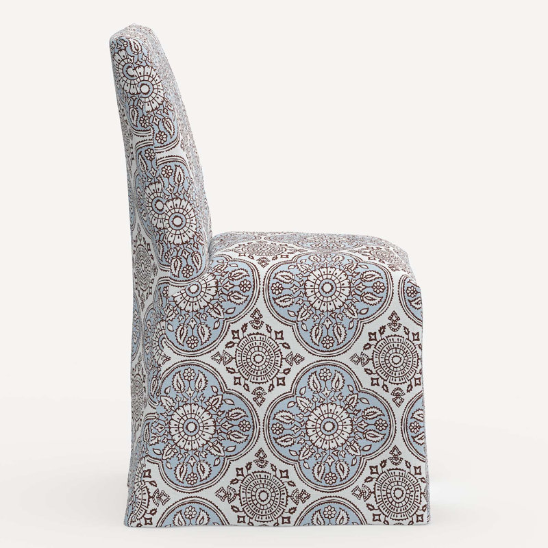 Sadia Slipcover Chair, Jr Madura Vista Geometric Linen