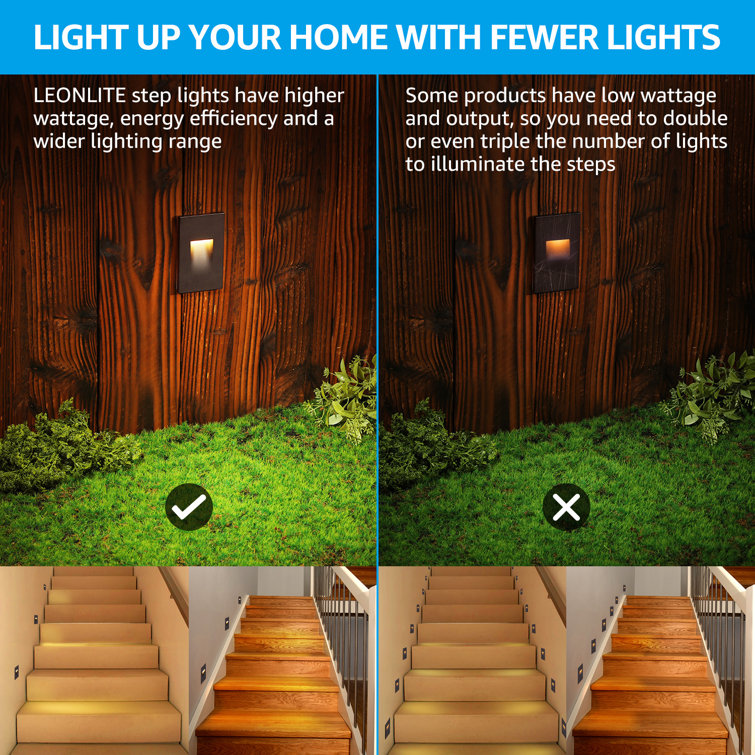 LEONLITE Essential Integrated LED Hardwired 120V Deck Light for Landscape Stair  Step Indoor/Outdoor  Reviews Wayfair