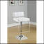 Tabouret de bar réglable Alameda en chrome et blanc avec siège confortable et fabrication durable pour les cuisines et les bars modernes