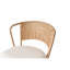 Ensemble de 2 tabourets de bar avec dossier en rotin, tabourets de comptoir rembourrés, tabourets de bar avec pieds en métal, tabourets de bar Boho pour îlot de cuisine, salle à manger (crème)
