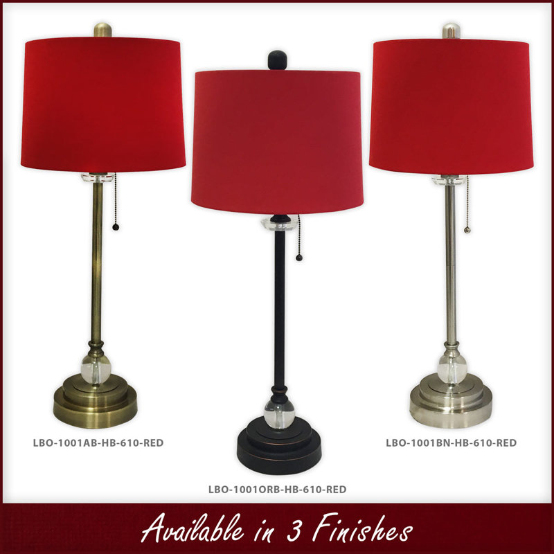 Shallow drum hardback 28" lampe de table Eiloff, Nickel brossé