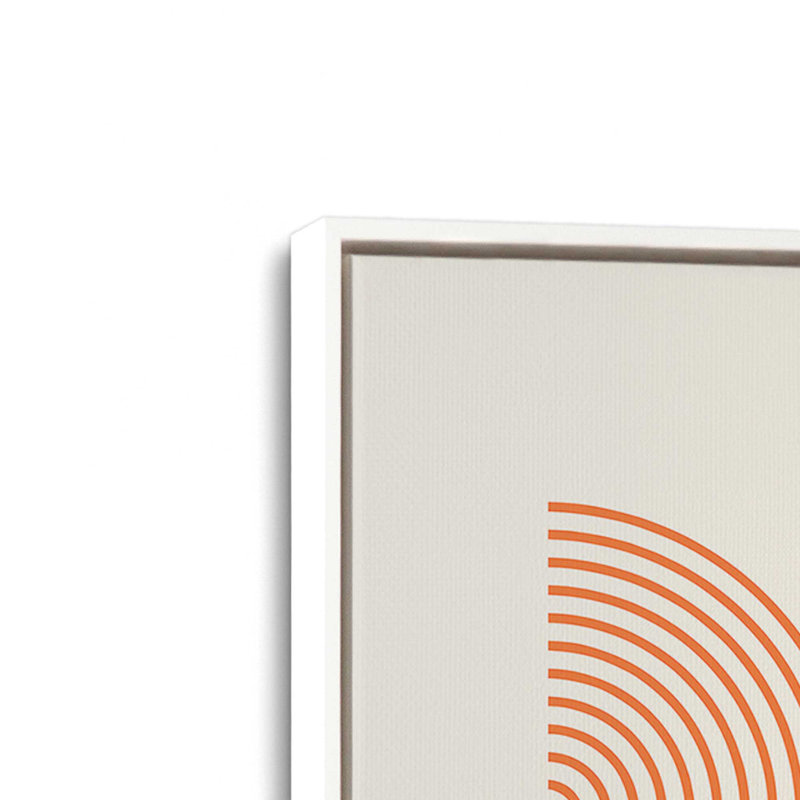 Bauhaus Flow and Composition in Orange Set of 2, Opaque White Floater Framed, 31" H x 42" W