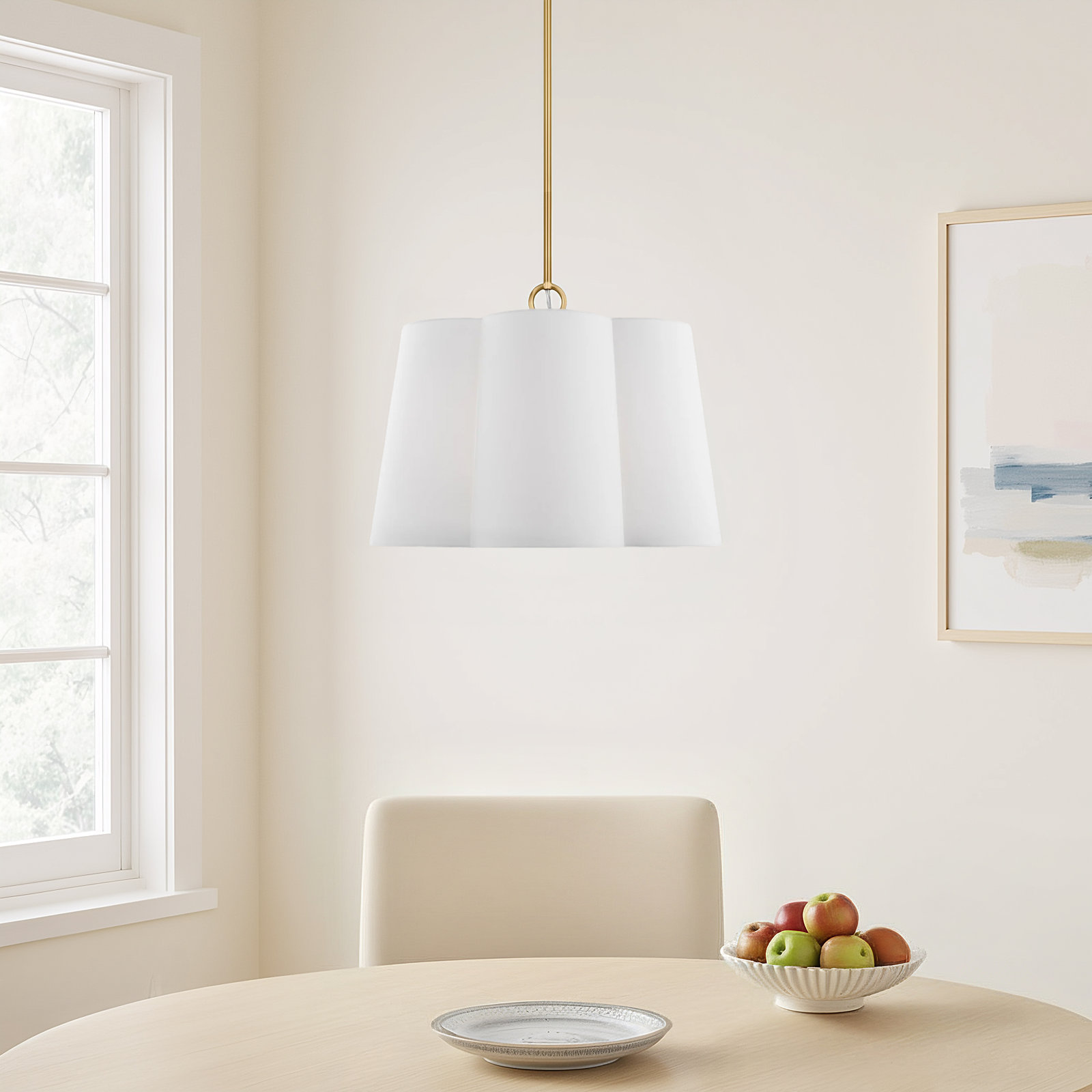 Taj Dimmable Pendant Light, 21.5" H x 22" W x 22" D, 3