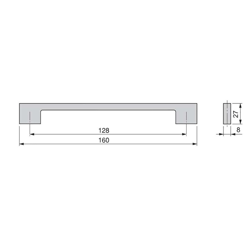 Ovid Zamak 12.8cm Centre Bar Handle