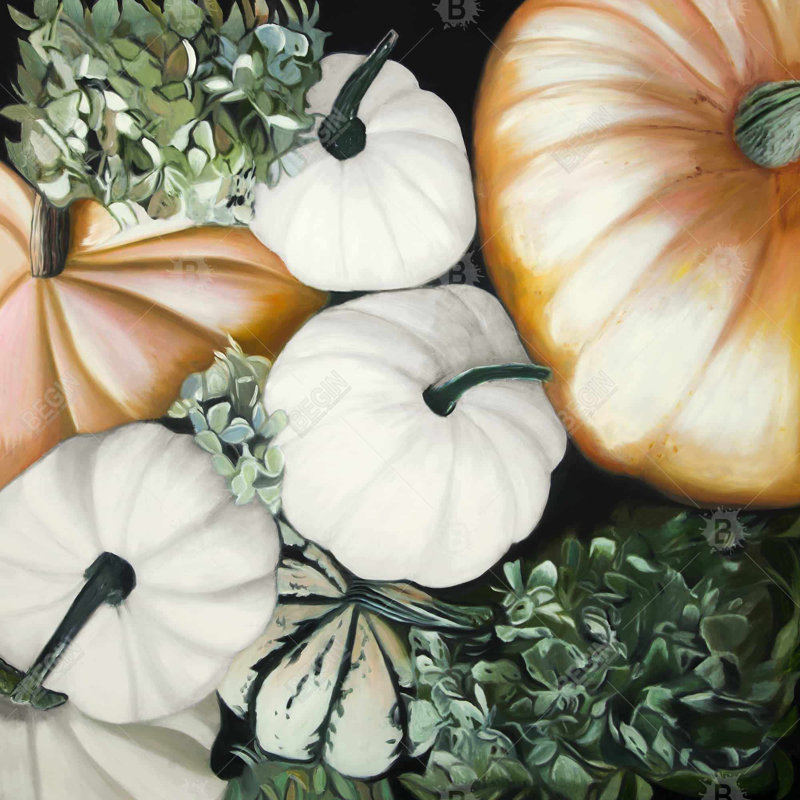 Fall Pumpkins Green Food Poly Twill Throw | Home Decor