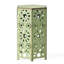 Table d'appoint découpée en fer pour patio, craquelé - P 14,27 po x l 14,27 po, H 21,56 po, mobilier moderne-1708574865