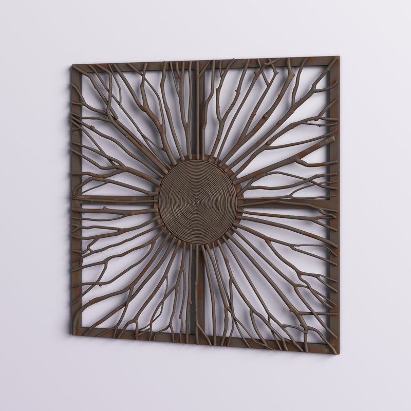 Décoration murale carrée en bois