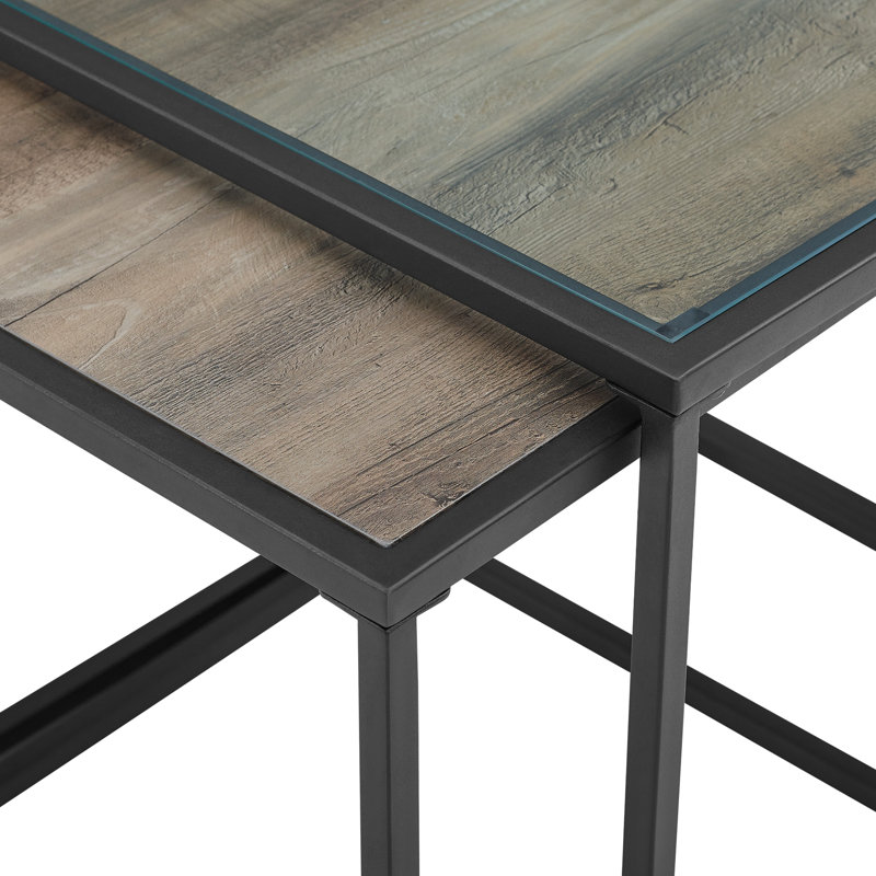 Ensemble de tables basses 3 pièces Coreyanna, Verre / gris délavé