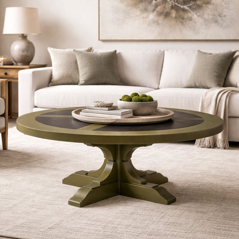 Table de cocktail ronde en hickory, Vert