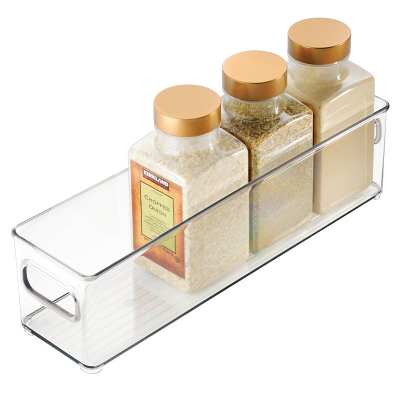 iDesign Plastic Portable Deep Storage Bin with Handles for Organizing Refrigerator, Freezer, Pantry, BPA-Free, Clear