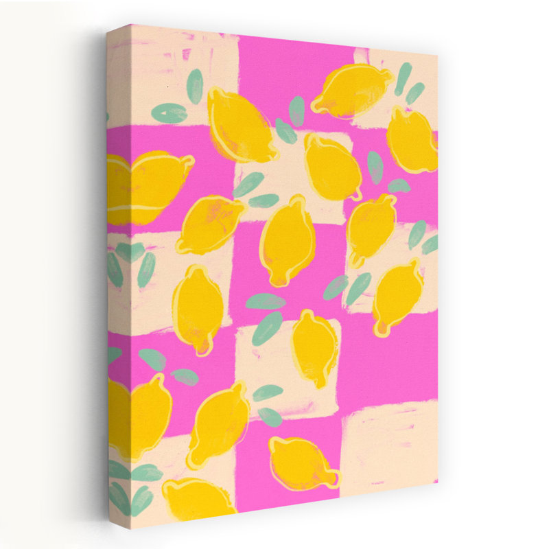 «Freshlemonsno04», art abstrait moderne aux fruits éclatants, H 60 po x l 40 po