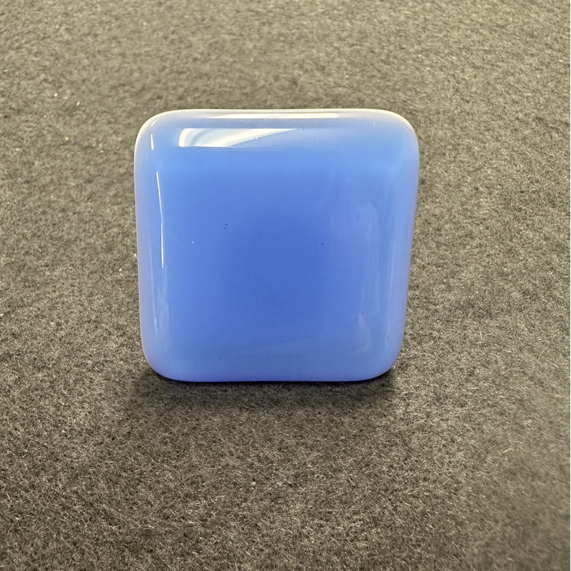 (5 Pack) 1-1/2 inch Handcrafted Glass Knob, Blue/Satin Nickel