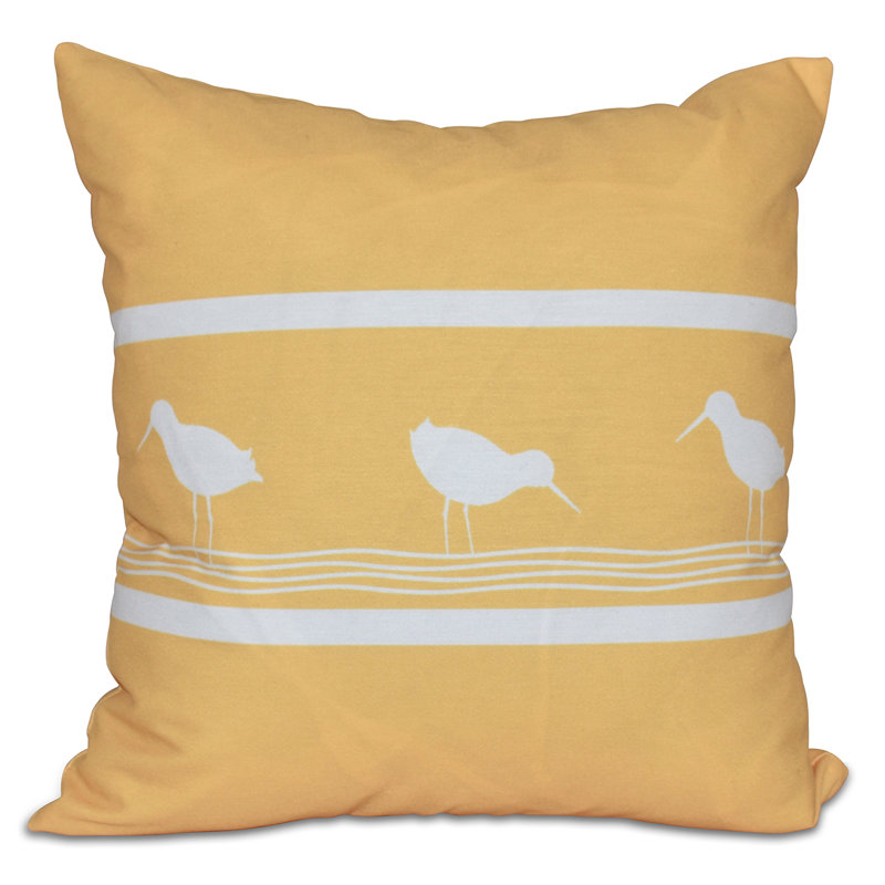 Nautical Nights Reversible Throw Pillow, 18" H x 18" W, Yellow