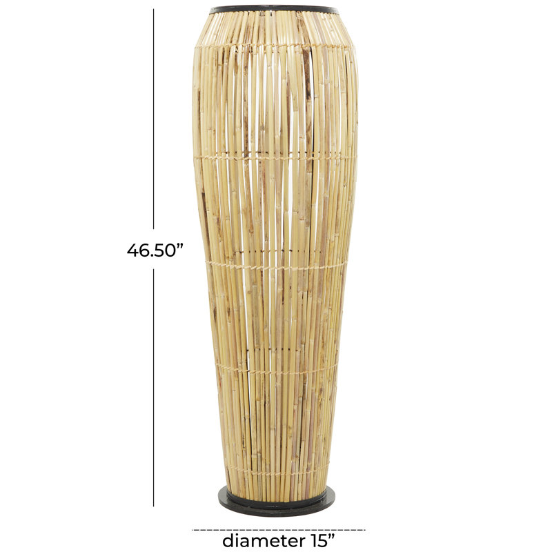 Vase en osier naturel Cole and Grey, H 22,15 po x l 11,25 po x P 11,25 po