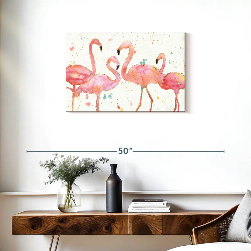 Brampt flamant rose I, H 20 po x l 30 po