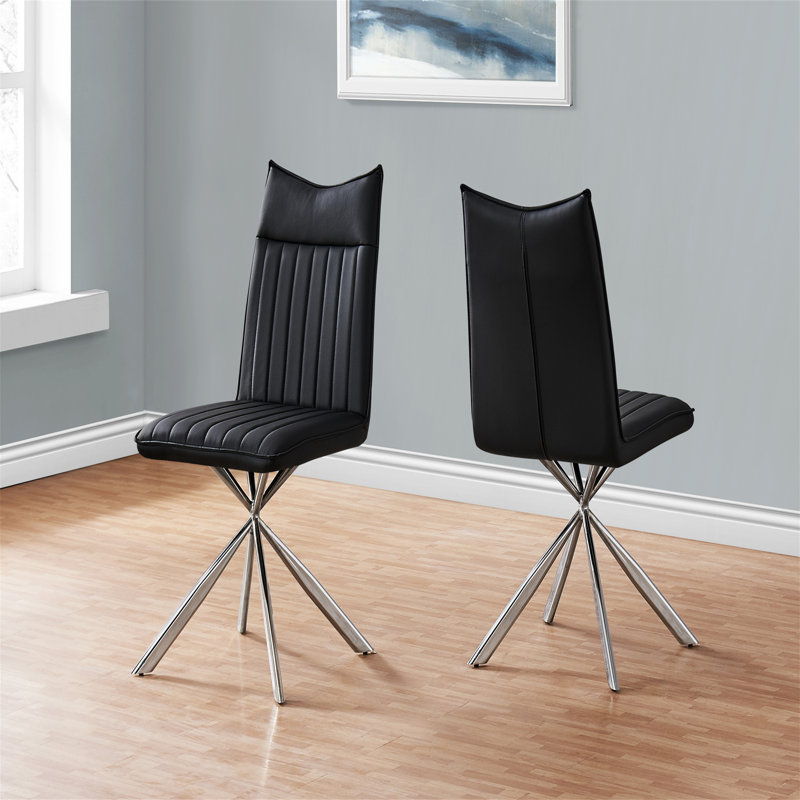 Chaise de salle à manger Brownotter, Noir, Argent argent