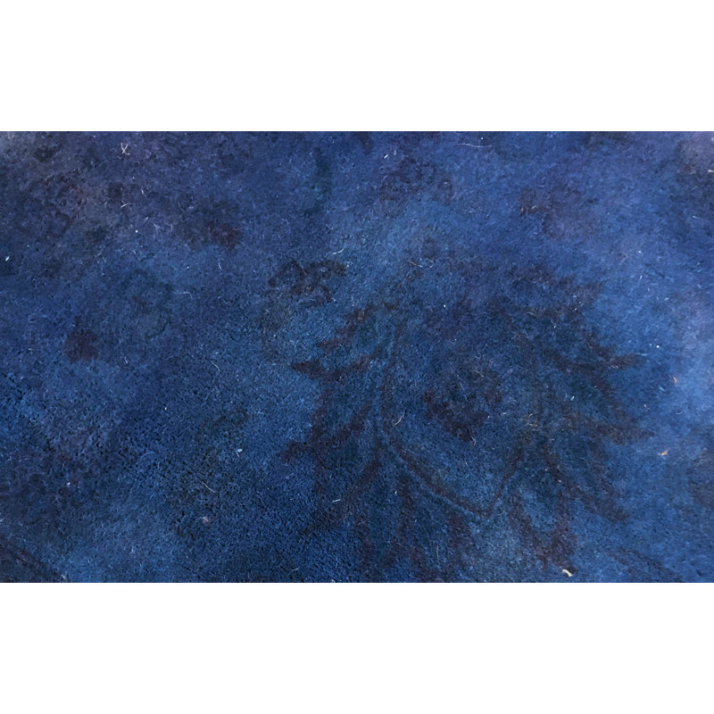 Tapis bleu de haute qualité noué à la main