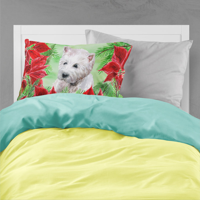 Taie d’oreiller poinsettas, Westie