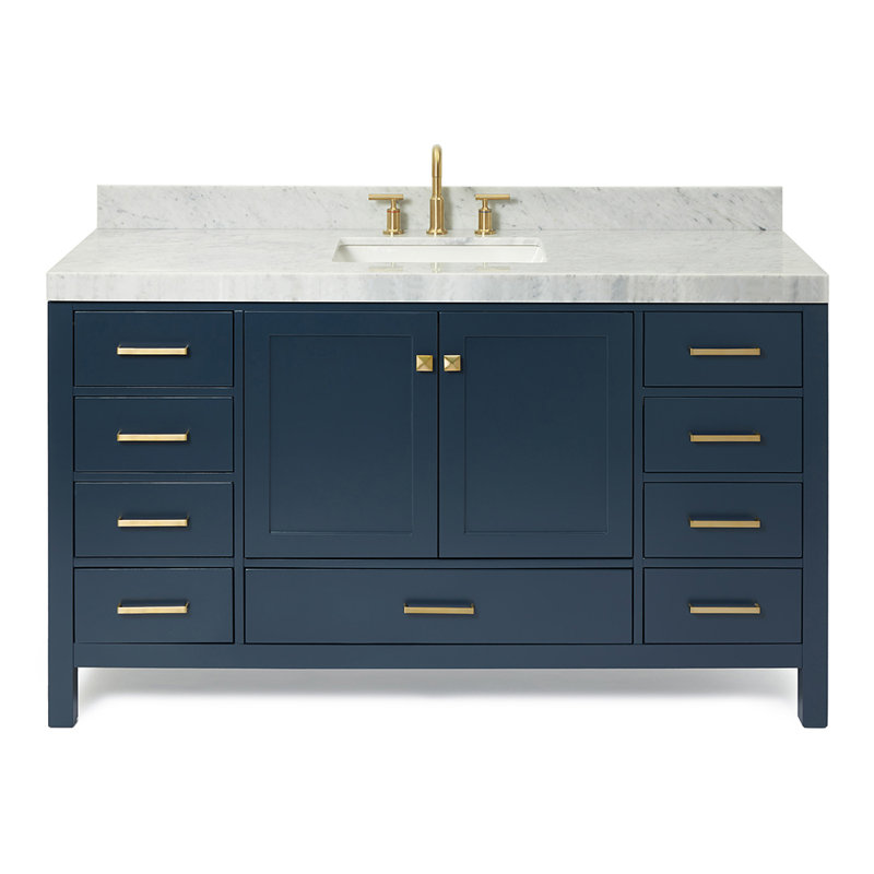 Meuble-lavabo simple 60 po Cambridge, Bleu minuit