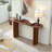 Modern Console Table with Stainless Steel Legs and Oval Design-519104352