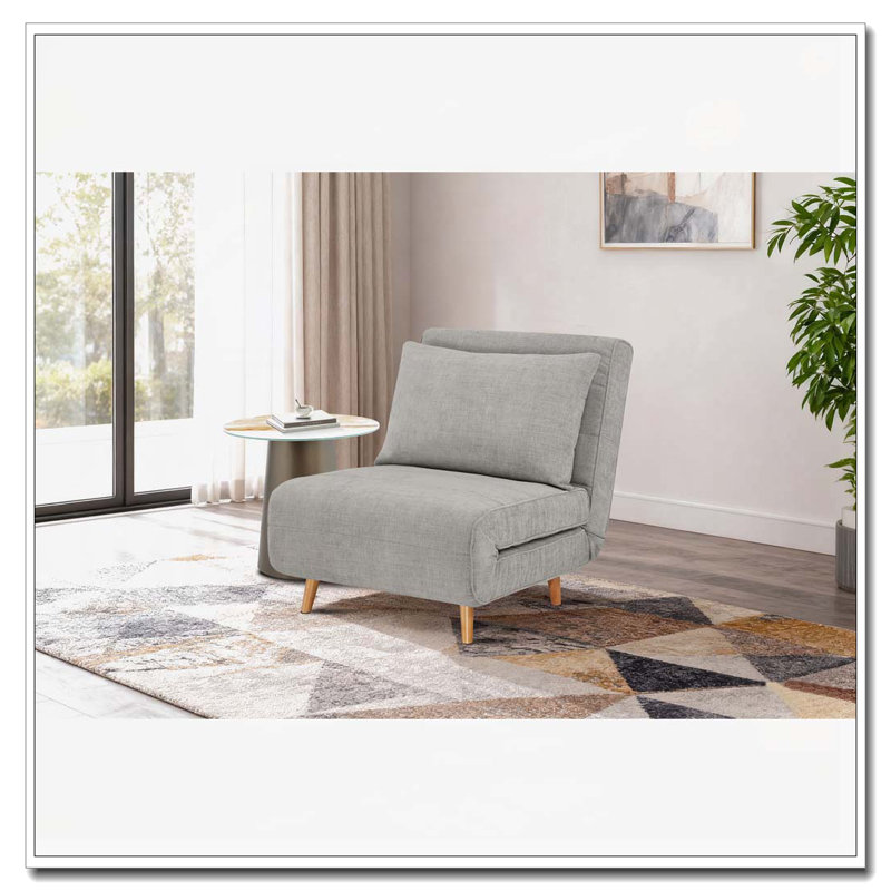 Fauteuil d'appoint rembourré convertible, Gris