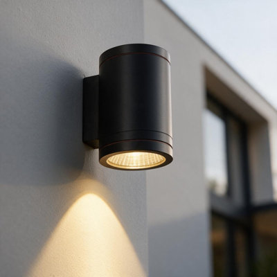 UltraBeam Black 12 Watt Outdoor Wall Downlight 3000k Warm White - 160mm High 