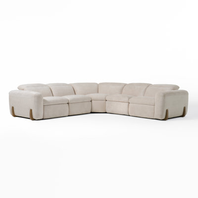 Azailya Upholstered Power Reclining L-Shaped Sectional Symmetrical