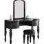 Meuble-lavabo classique avec placage en bois gris antique et miroir noir avec tiroirs supérieurs en feutre