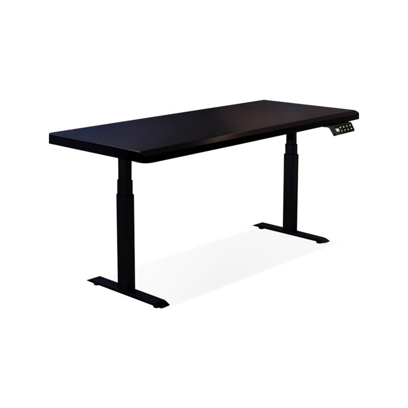 Bureau debout noir rectangulaire en bois massif, 50" H x 70.87" W x 27.56" D